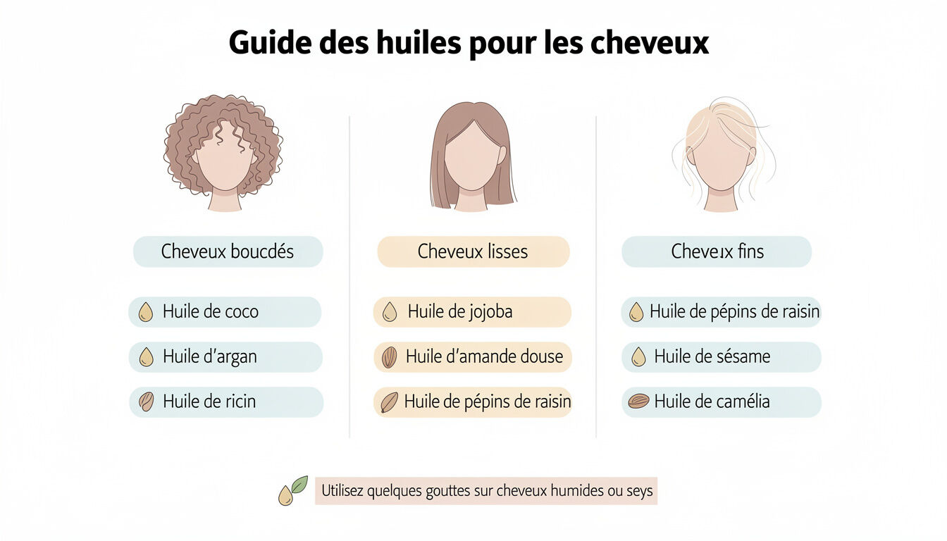 Découvrez les 7 huiles incontournables pour sublimer vos cheveux et leur redonner éclat, douceur et vitalité naturellement.